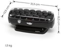 Zwarte BaByliss krulset met afmetingen van 31,3cm bij 16,5cm bij 13,5cm en een gewicht van 1,5 kg.