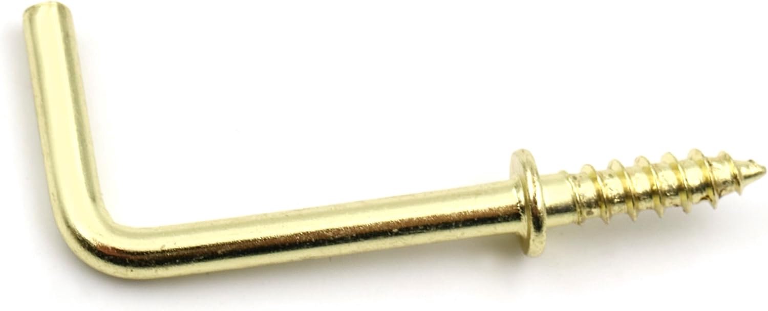 10x Messing Schroefhaken - Wand & Plafond - 20x2.4mm