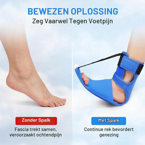 Nachtspalk voor Plantar Fasciitis, 1 Paar Verstelbare Steunbandage voor Hielspoor en Voetpijn, Geschikt voor Dag- en Nachtgebruik — afbeelding 3