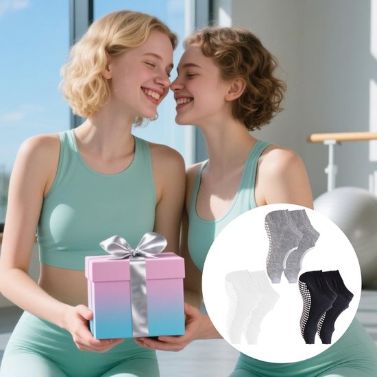 3 Paar Yogakousen Dames - Antislip, Teenloos, Ademend & Comfortabel — afbeelding 2
