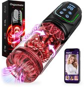 Orgazmate Ruby Masturbator voor Man met AI App - Automatische Pocket Pussy - Sex Toys & Seksspeeltjes voor Mannen - Blowjob Simulator - 343 Standen