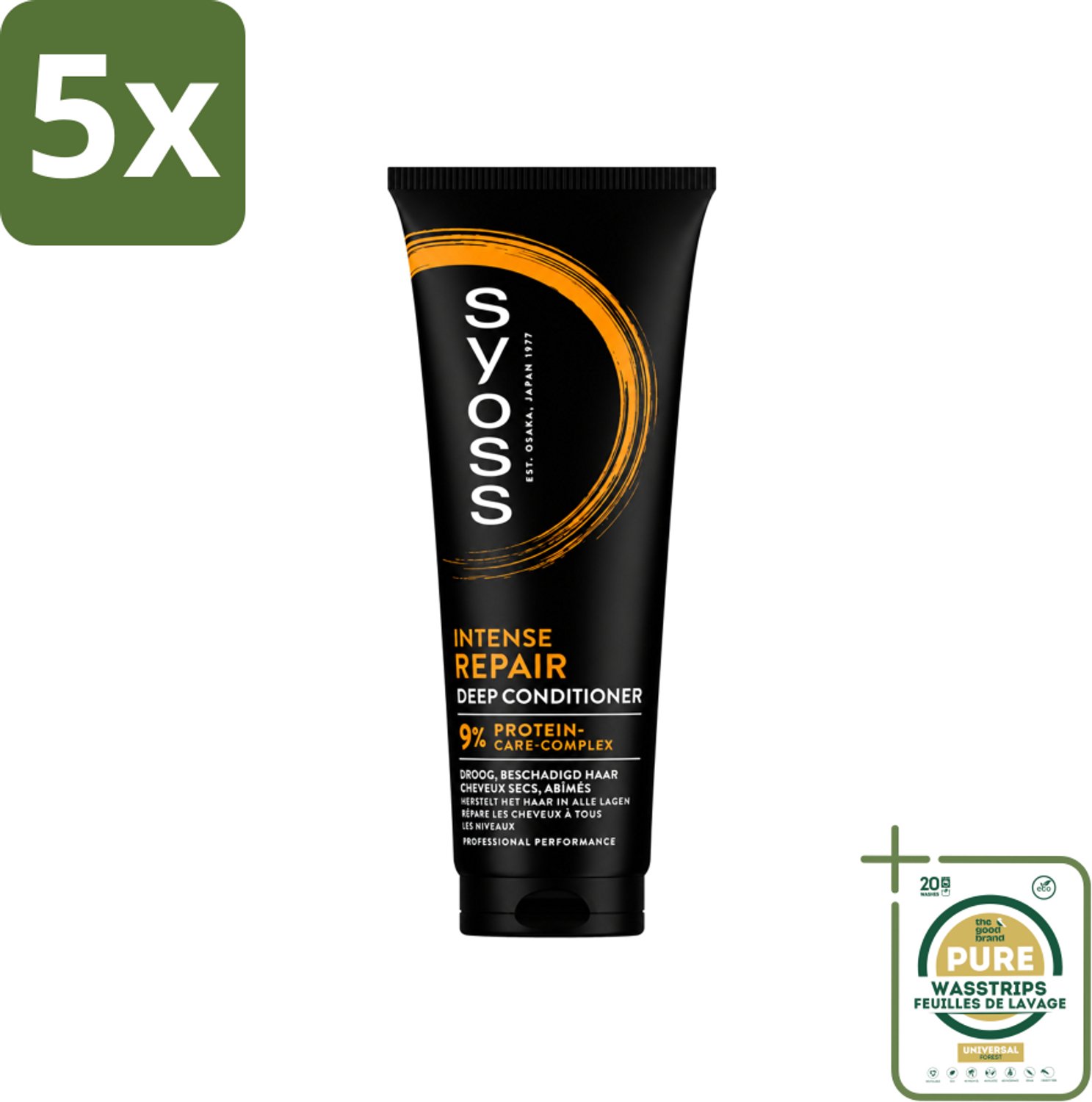 5 x Syoss - Intense Repair - Deep Conditioner - Herstelt & Versterkt - 250 ml - Wasstrips - Haarherstel - Haarverzorging - Droog Haar - Beschadigd Haar - Haarversterking
