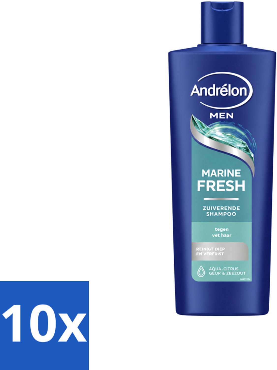 10 x Andrélon – Shampoo – Marine Fresh Men – 400 ml - Voordeelverpakking - 10 stuks