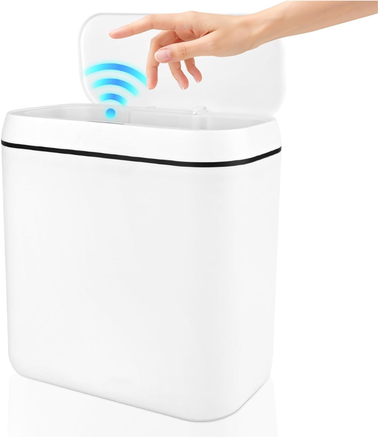 DYVNS® Prullenbak met Sensor - Afvalbak - Vuilnisbak - Geurdicht - 15 L - Wit