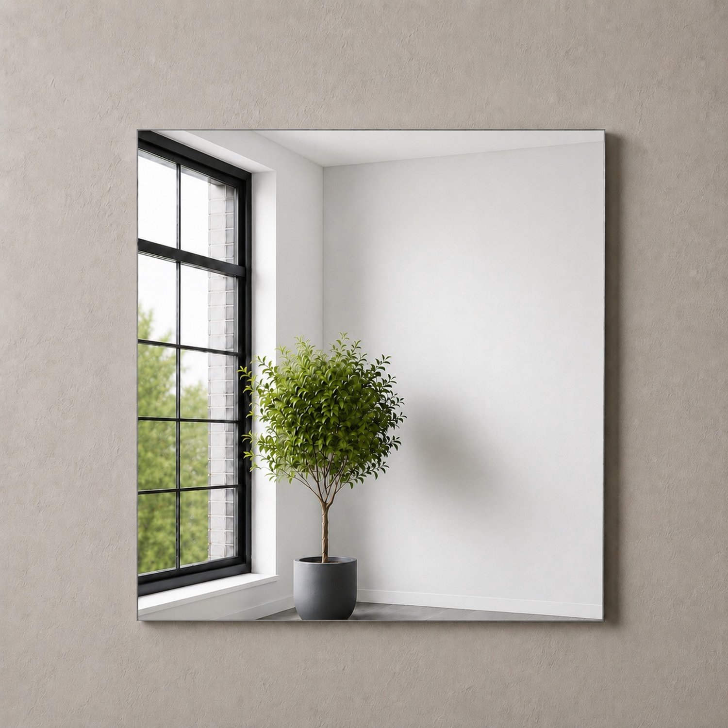 Woonkamerspiegel - Vierkant - 600 x 600 mm - Spiegel verzilverd blank - Zonder montageset - In Nederland Geproduceerd - Top Kwaliteit Wandspiegel Zonder Lijst