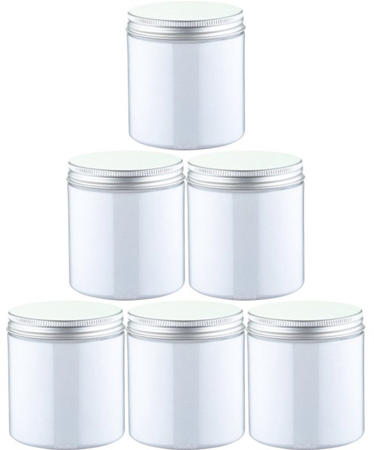 Claudius Scrubzout Kokos 300 gram - Pot met aluminium deksel - set van 6 stuks - Hydraterende Lichaamsscrub - Body Scrub
