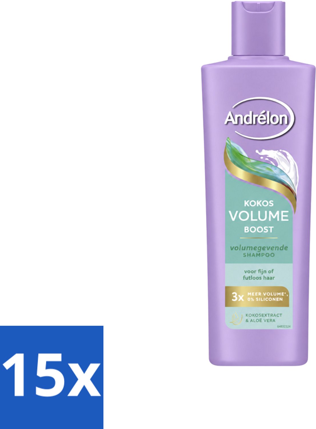 15 x Andrélon – Shampoo – Volume Boost – 250 ml - Voordeelverpakking - 15 stuks