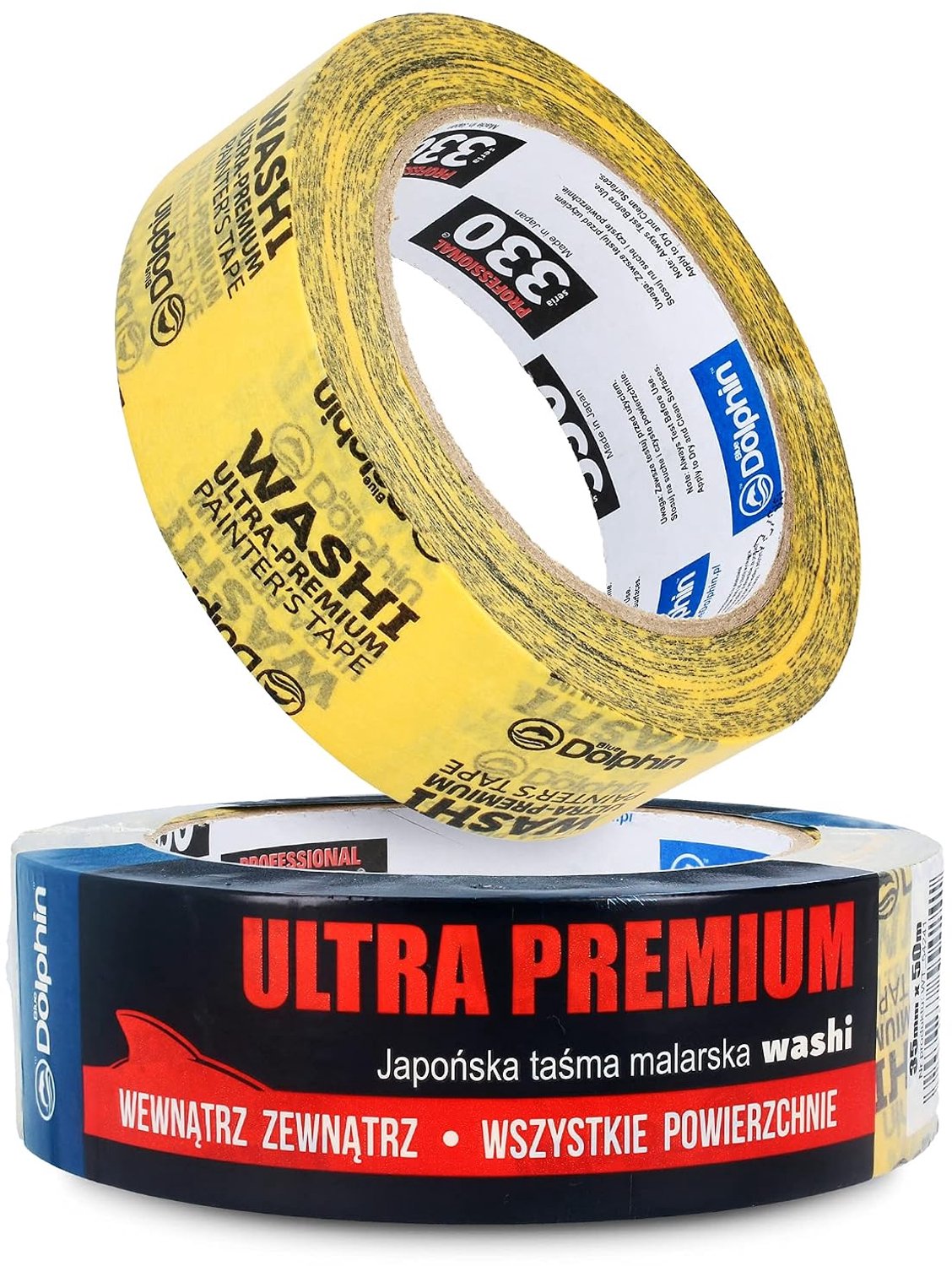 Crepe Tape 35mm x 50m - Geel - 60 dagen verwijderbaar - Voor binnen en buiten gebruik - Vemera