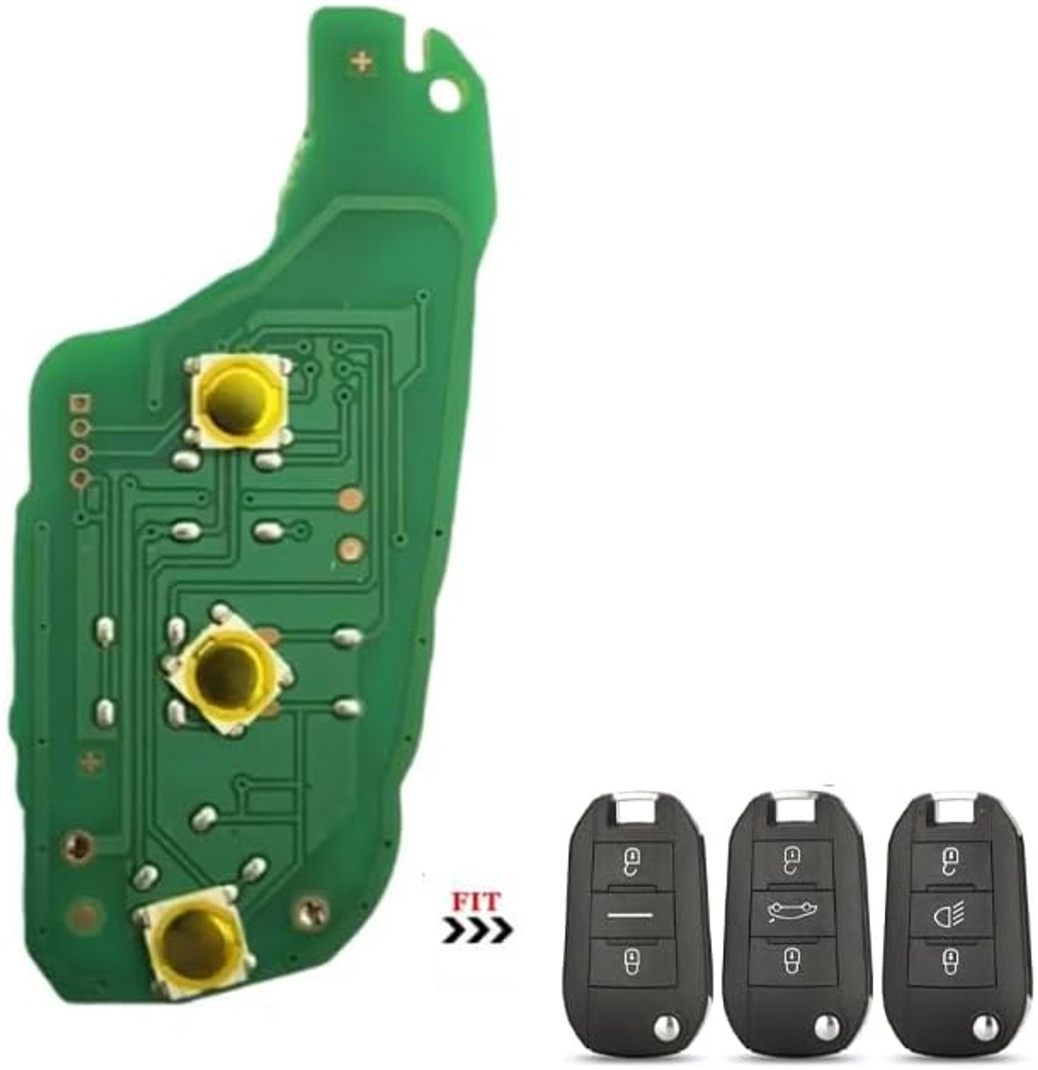 Afstandsbediening voor Peugeot 3-knops 433 MHz FSK 208 308 508 Citroen C3