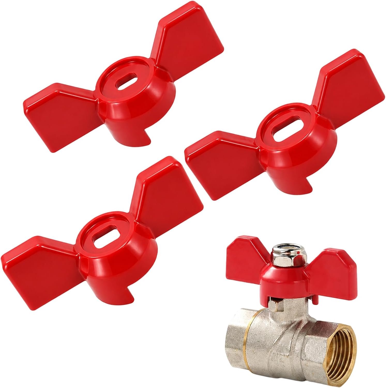 3 stuks ventielhandwiel, ventielhandwiel rood, ventielhandwiel vervanging, ventielhandwiel voor afsluitventiel, schuifventiel en leidingsventiel