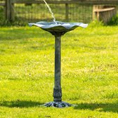 CJ Wildlife Vogeldrinkschaal voor Tuinvogels - Silbersee - Vogelbad op Voet - Waterschaal op Sokkel - Drinkschaal voor Buiten - Grijs/Zilver
