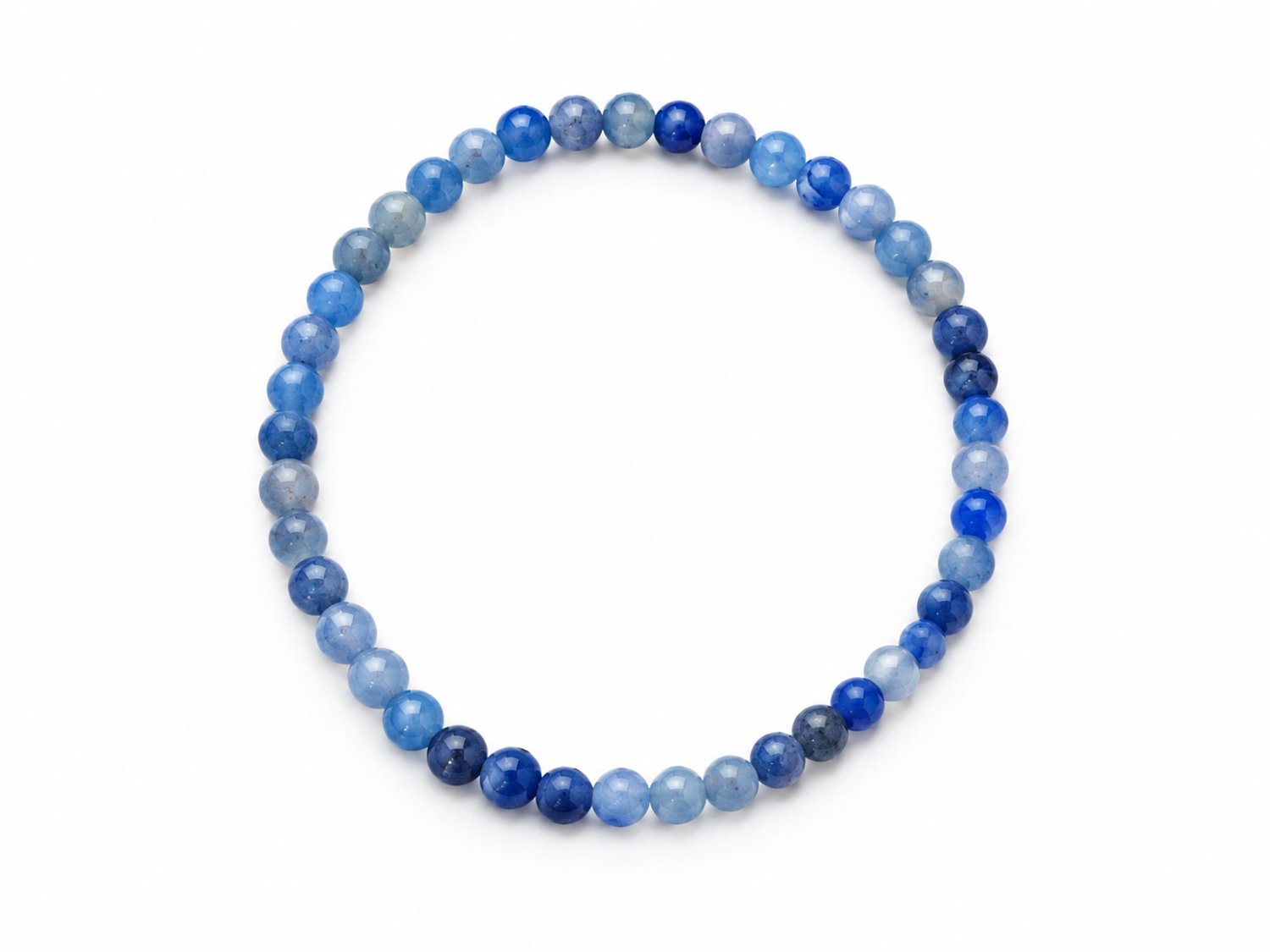 Blauwe Aventurijn Armband 4 mm – Natuursteen Kralen – 17 cm – Rust & Focus – Unisex - Elastisch – Natuursteen – Dames & Heren – Armband met kleine kralen – Fijne armband – Blauwe natuursteen – Blauwe kwarts armband - Blauwe Aventurijn - Blauwe kwarts