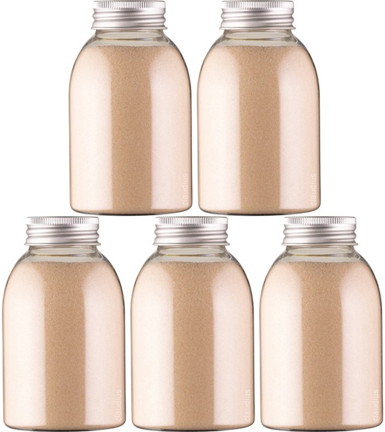Claudius Scrubzout Amandel - 300 gram - Fles met aluminium dop - set van 5 stuks - Hydraterende Lichaamsscrub - Body Scrub