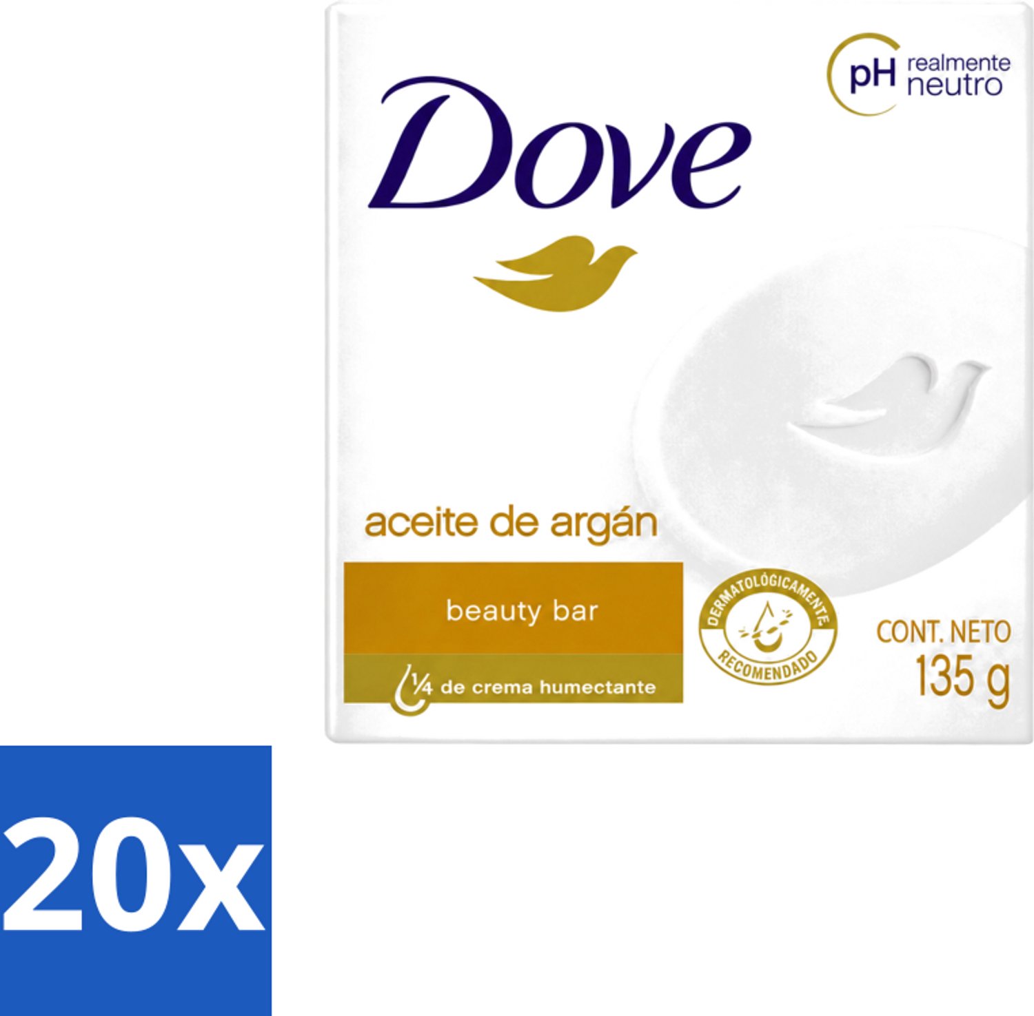 20 x Dove - Zeep - Arganolie - Verzorgend en hydraterend - 135 g - Voordeelverpakking - 20 stuks