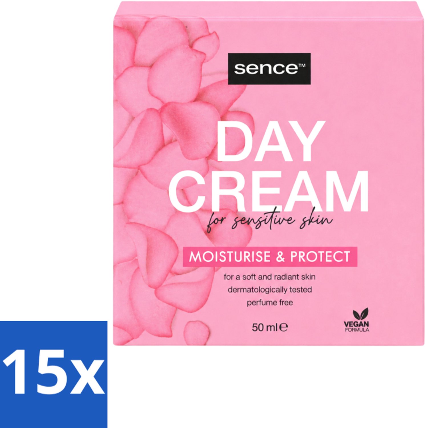 15 x Sence - Gevoelige Huid - Dagcrème - Verzachtend - 50 ml - Voordeelverpakking - 15 stuks