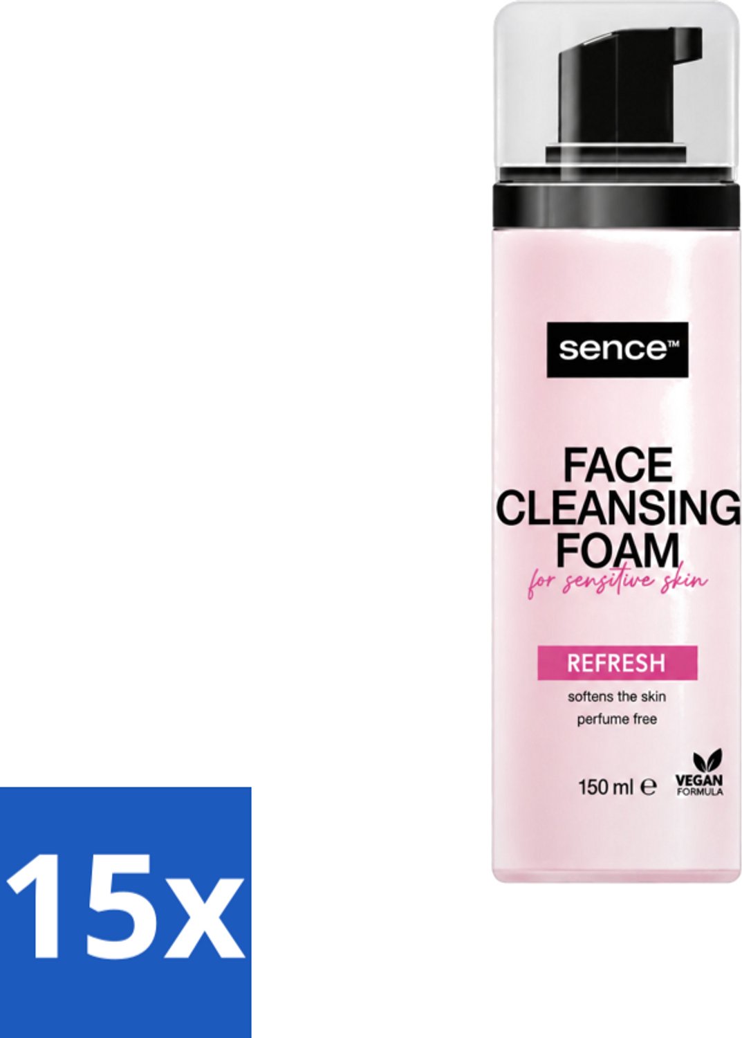 15 x Sence - Gevoelige Huid - Gezichtsreiniger - Foam - 150 ml - Voordeelverpakking - 15 stuks