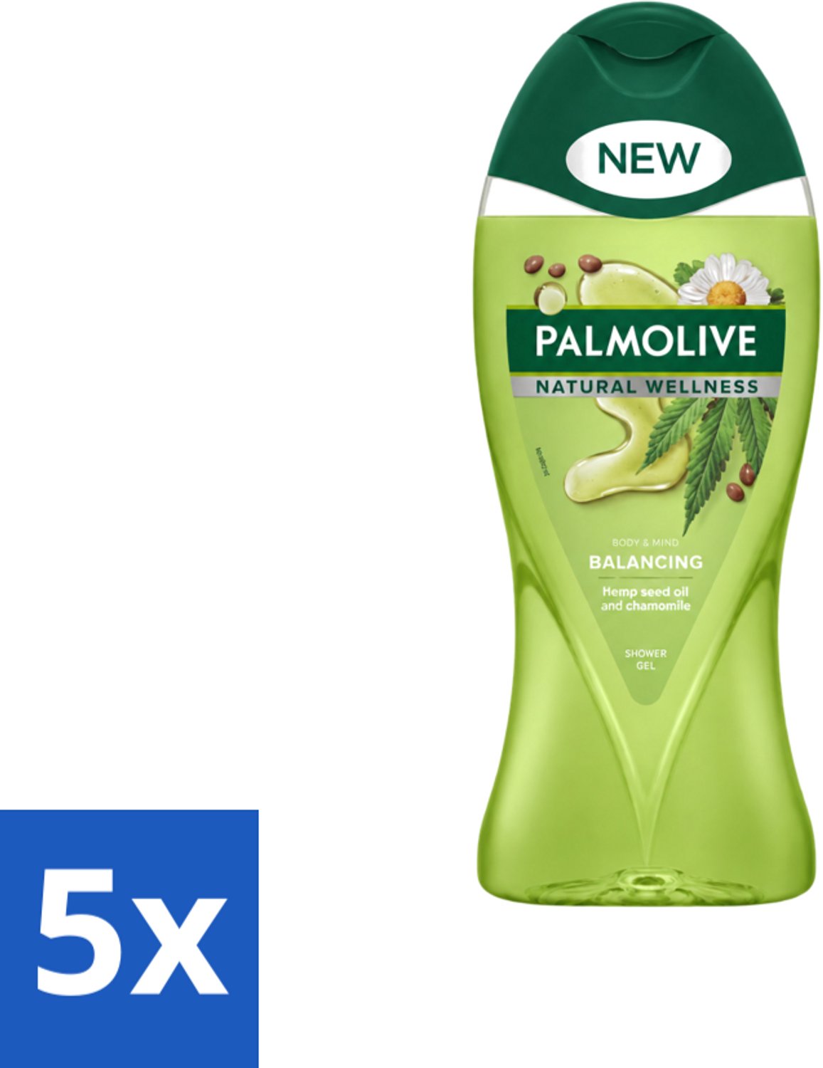 5 x Palmolive - Natural Wellness - Douchegel - Balancing - Ontspannend & Fris - 250 ml - Voordeelverpakking - 5 stuks