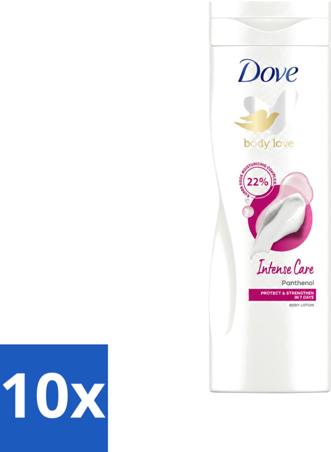 10 x Dove - Bodylotion - Intensive - Verzorgend en hydraterend - 400 ml - Voordeelverpakking - 10 stuks
