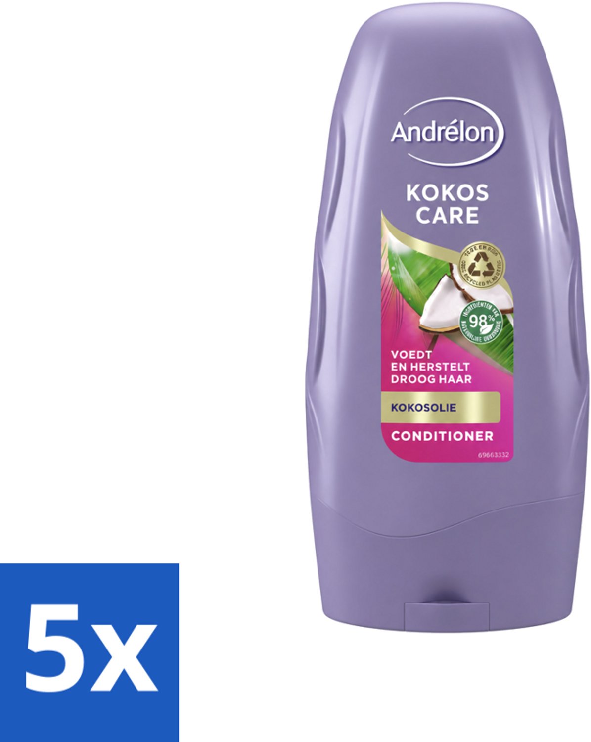 5 x Andrélon - Kokos Care - Conditioner - Diepe Hydratatie - 250 ml - Voordeelverpakking - 5 stuks