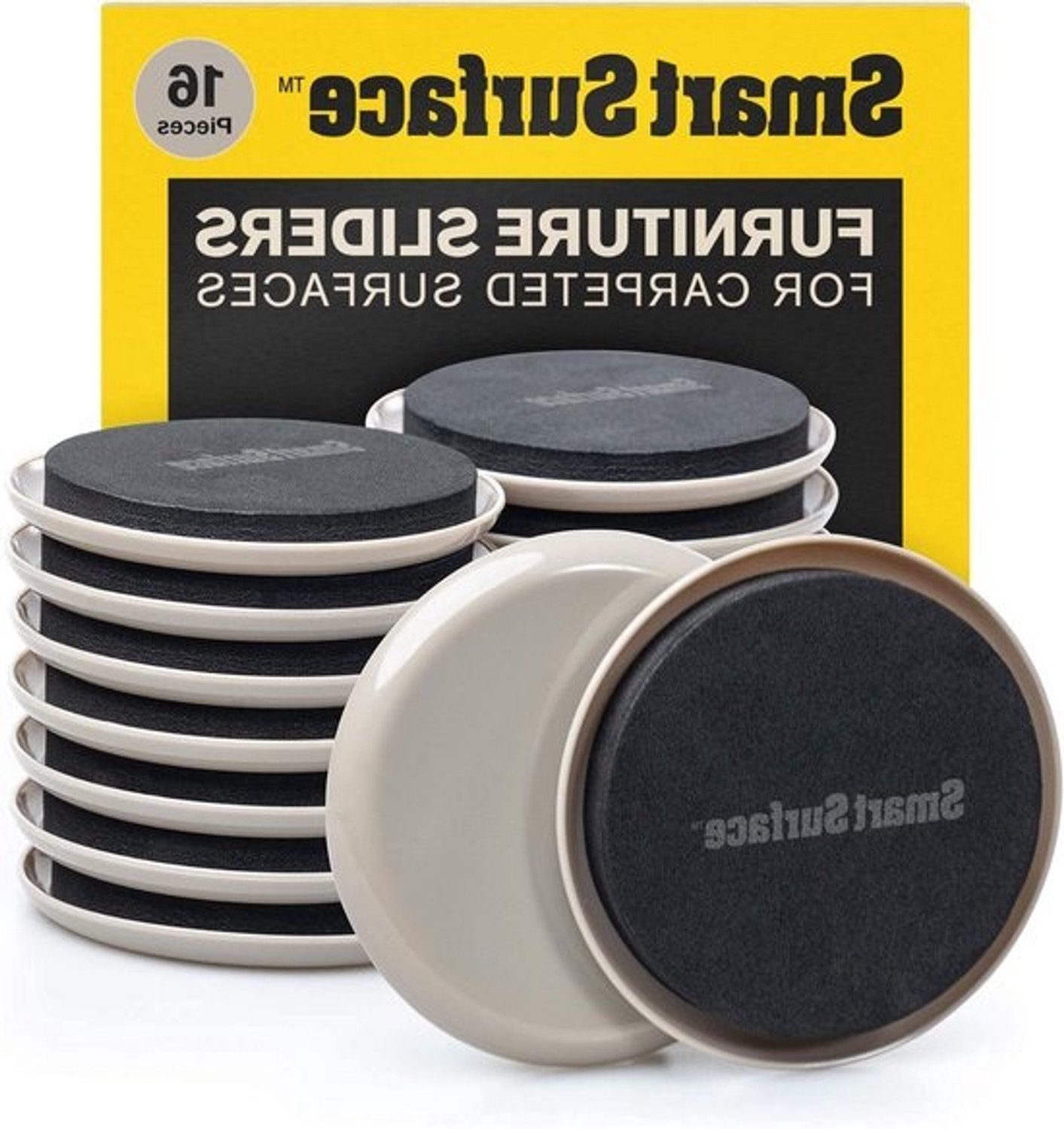 Meubelrollers - Vloerbeschermers en verhuisglijders - Voor meubels verplaatsen - Speciaal voor tapijt - 3.5 Inch - Beige