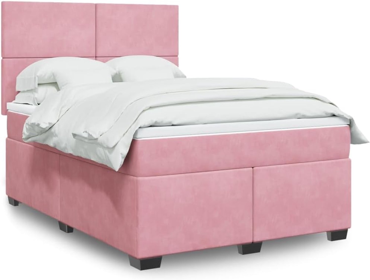 Boxspring met pocketvering Bedframe Roze 140x190 cm