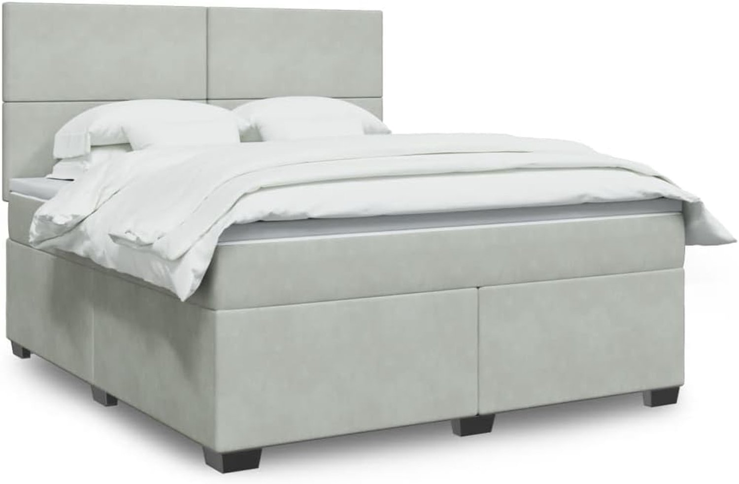 Boxspring pocketveringmatras lichtgrijs 180x200 cm