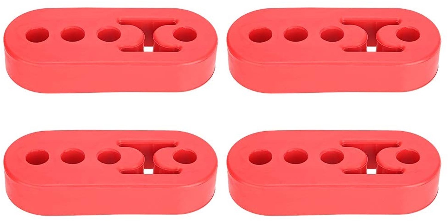 Uitlaathanger Universeel - 4 Stuks - Verstelbare Demperhanger - Polyurethaan - 12mm - Rood