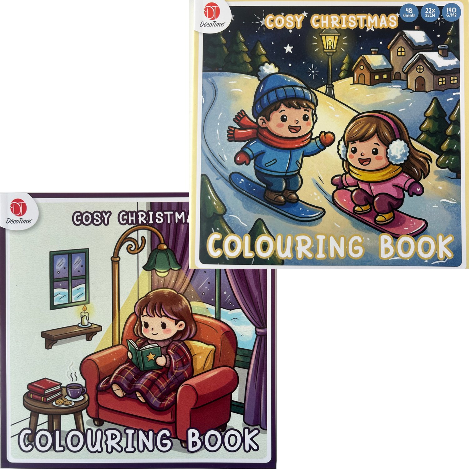 Cozy Christmas - Cozy Coloring Book - Set van 2 - Kleurboek Voor Volwassenen - Cozy Kleurboek - Cozy Coloring - Kleurboek Herfst - Kerst Kleurboekjes - Cozy Europe - Decotime - Little Corner - Cozy Friends - Kleurboek voor volwassenen