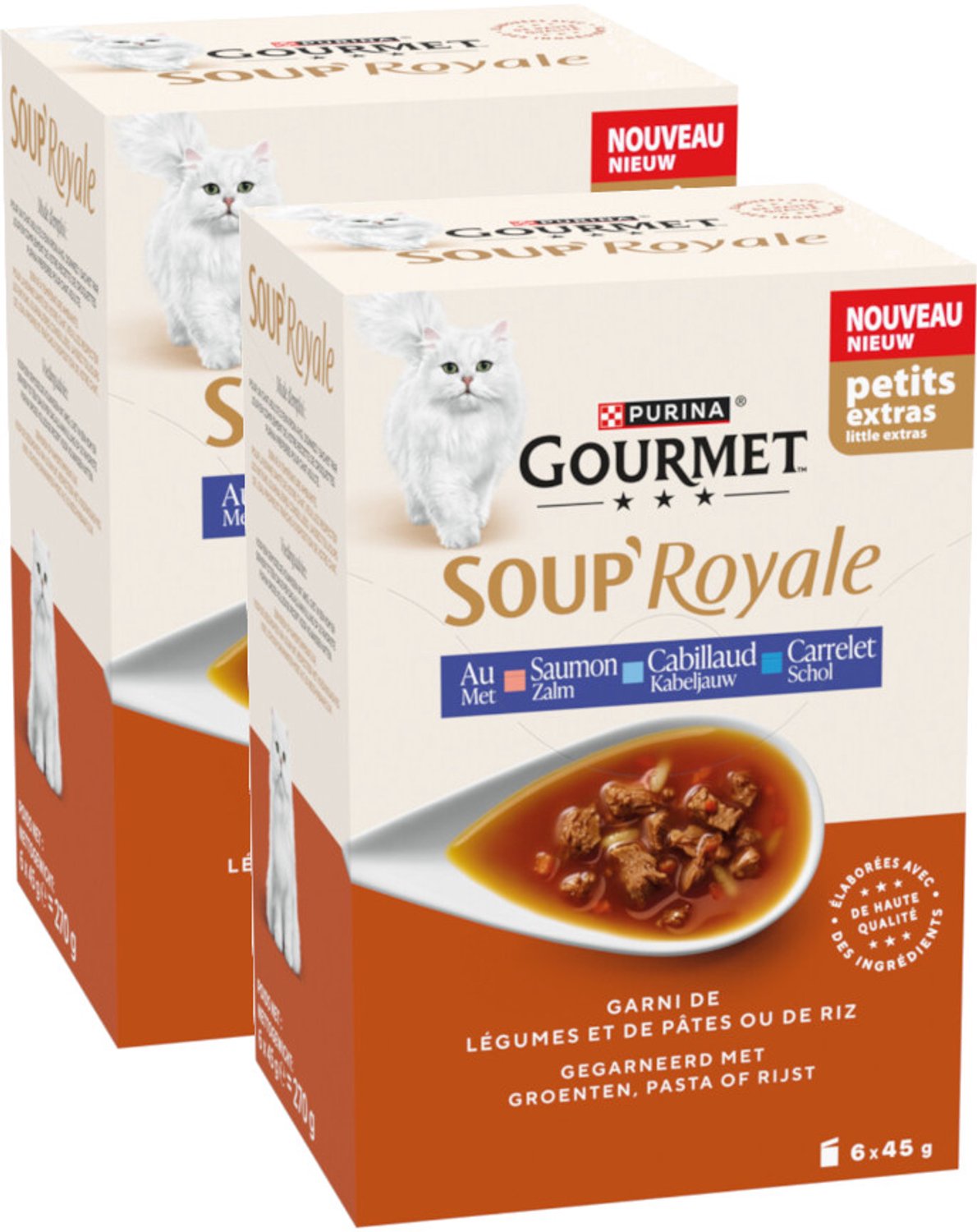 Purina Gourmet Soup Royale Zalm Kabeljauw Schol - Multipack - Katten Natvoer - 2x (6x45g)
