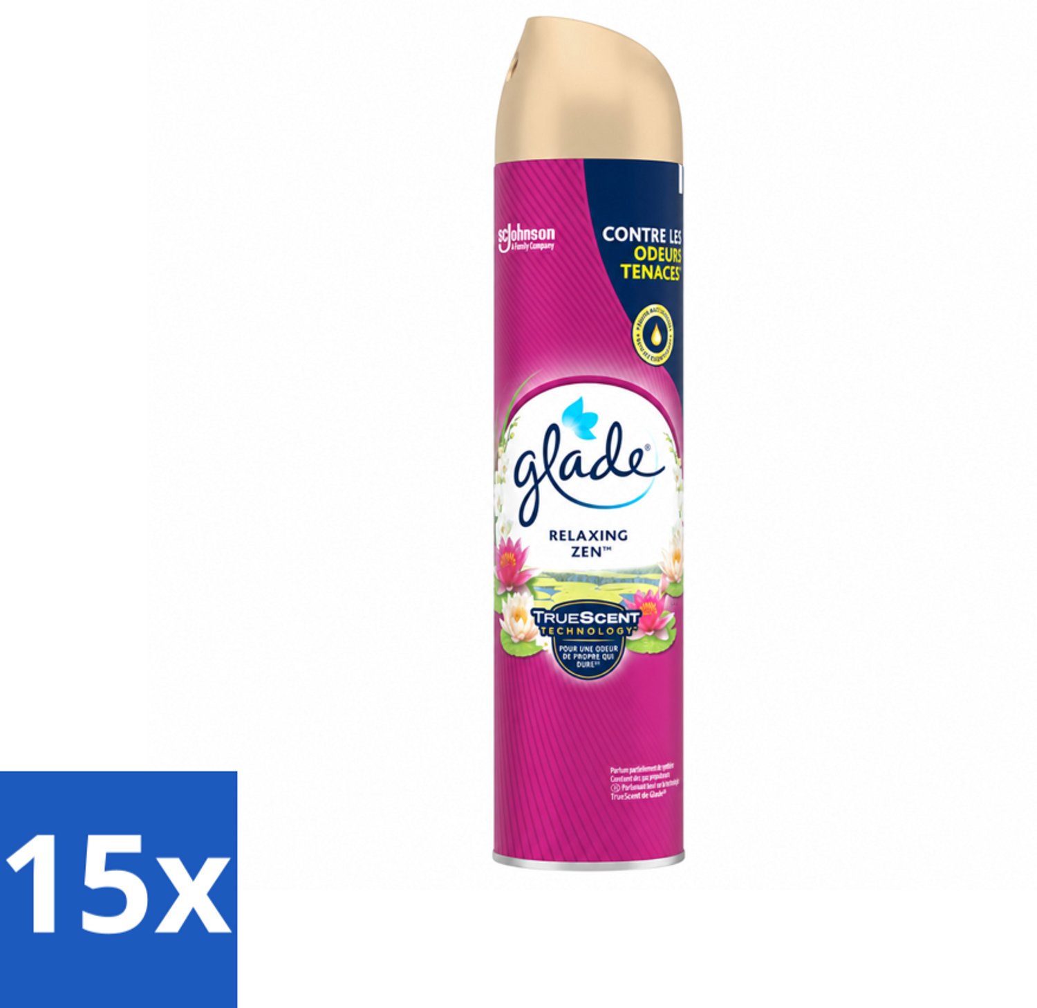 15 x Glade - Luchtverfrisser Spray - Relaxing Zen - 300 ml - Voordeelverpakking - 15 stuks