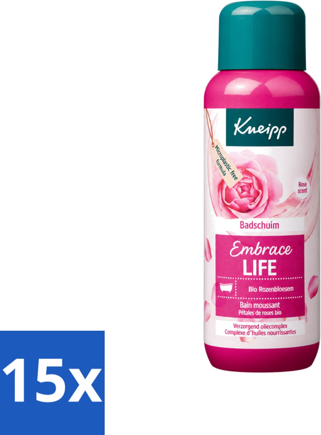15 x Kneipp - Badschuim - Embrace Life - Anti-Aging verzorging - 400 ml - Voordeelverpakking - 15 stuks