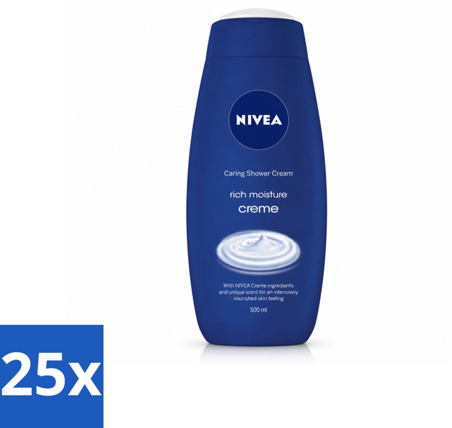25 x NIVEA - Douchecrème - Rijke Hydratatie - Voedend Huidgevoel - 500 ml - Voordeelverpakking - 25 stuks
