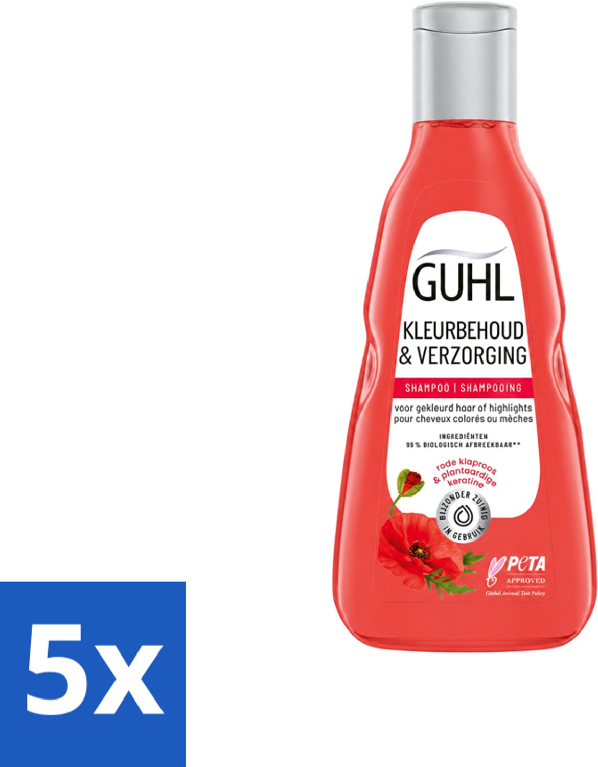 5 x Guhl - Shampoo - Kleurbehoud & Verzorging - 250 ml - Voordeelverpakking - 5 stuks