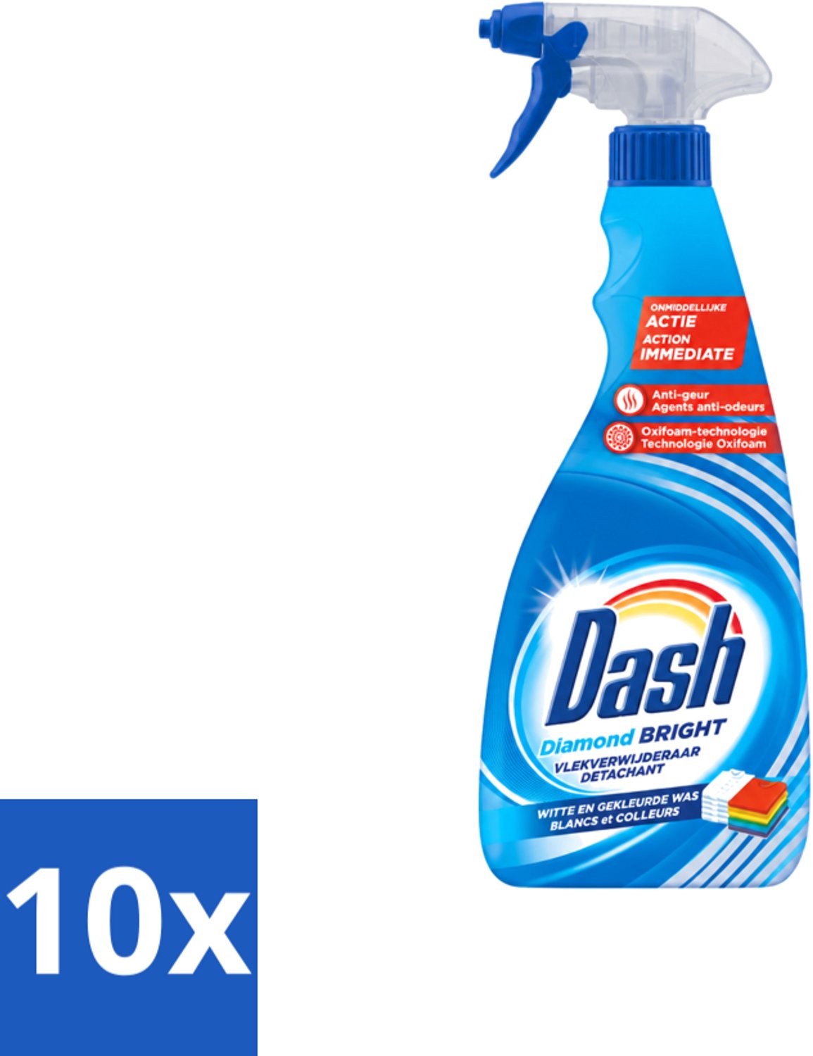 10 x Dash - Vlekverwijderaar - Vloeibaar - Krachtige Reiniging - 750 ml - Voordeelverpakking - 10 stuks
