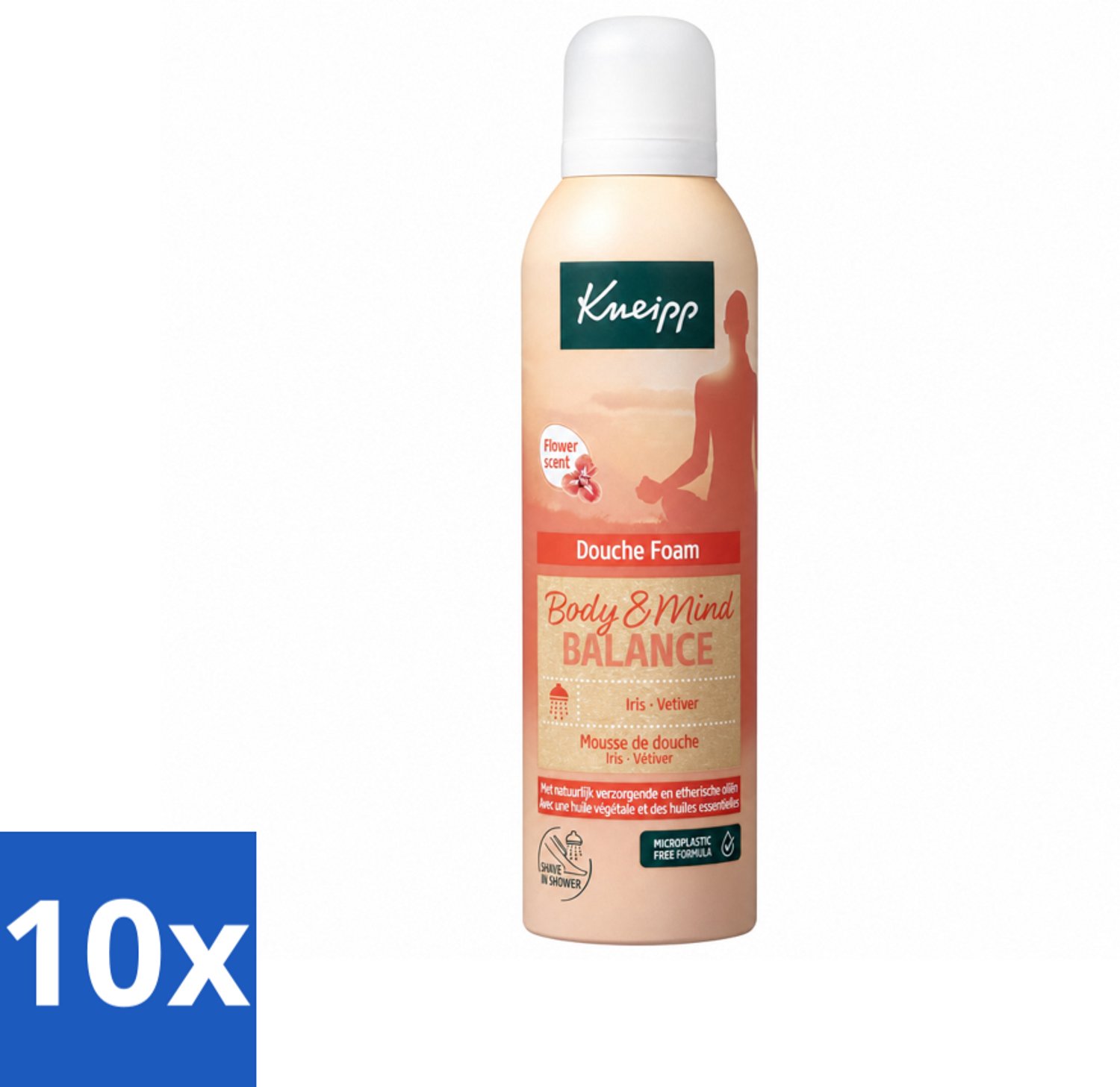 10 x Kneipp - Douche schuim - Body & Mind Balance - Iris & Vetiver - 200 ml - Voordeelverpakking - 10 stuks