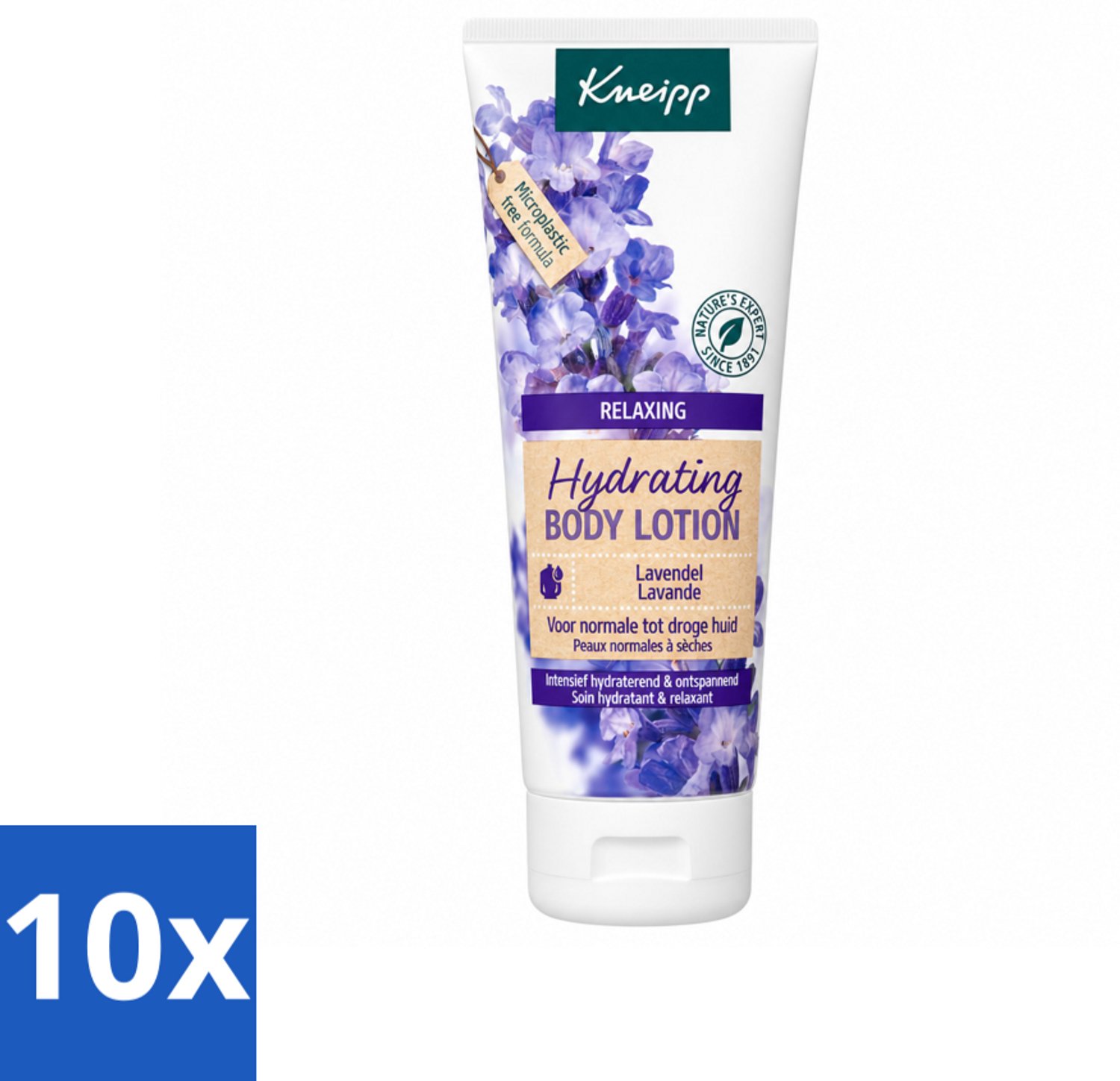 10 x Kneipp - Body lotion - Relaxing - Lavendel - Bloemige geur - 200 ml - Voordeelverpakking - 10 stuks