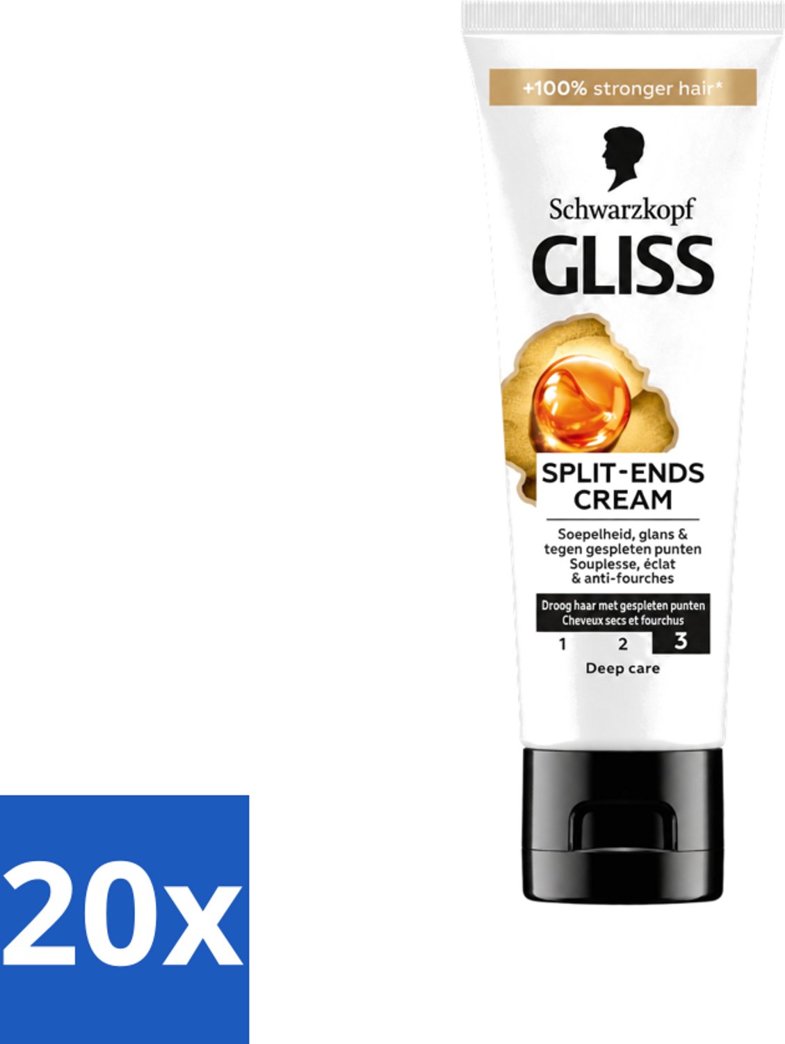 20 x Gliss - Split-Ends Cream - Tegen Gespleten Haarpunten - 50 ml - Voordeelverpakking - 20 stuks