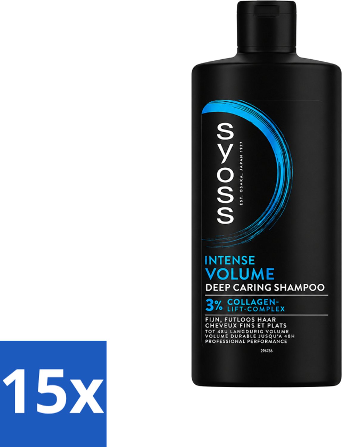 15 x SYOSS - Volume 440 ml - Shampoo - Voor Volumeboost - 440ml - Voordeelverpakking - 15 stuks