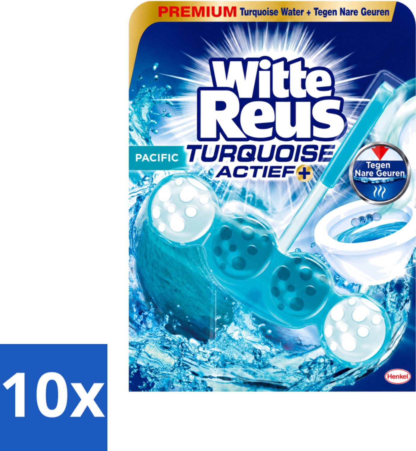 10 x Witte Reus - Turquoise Actief Toiletblok - 1 Toiletblok - Voordeelverpakking - 10 stuks