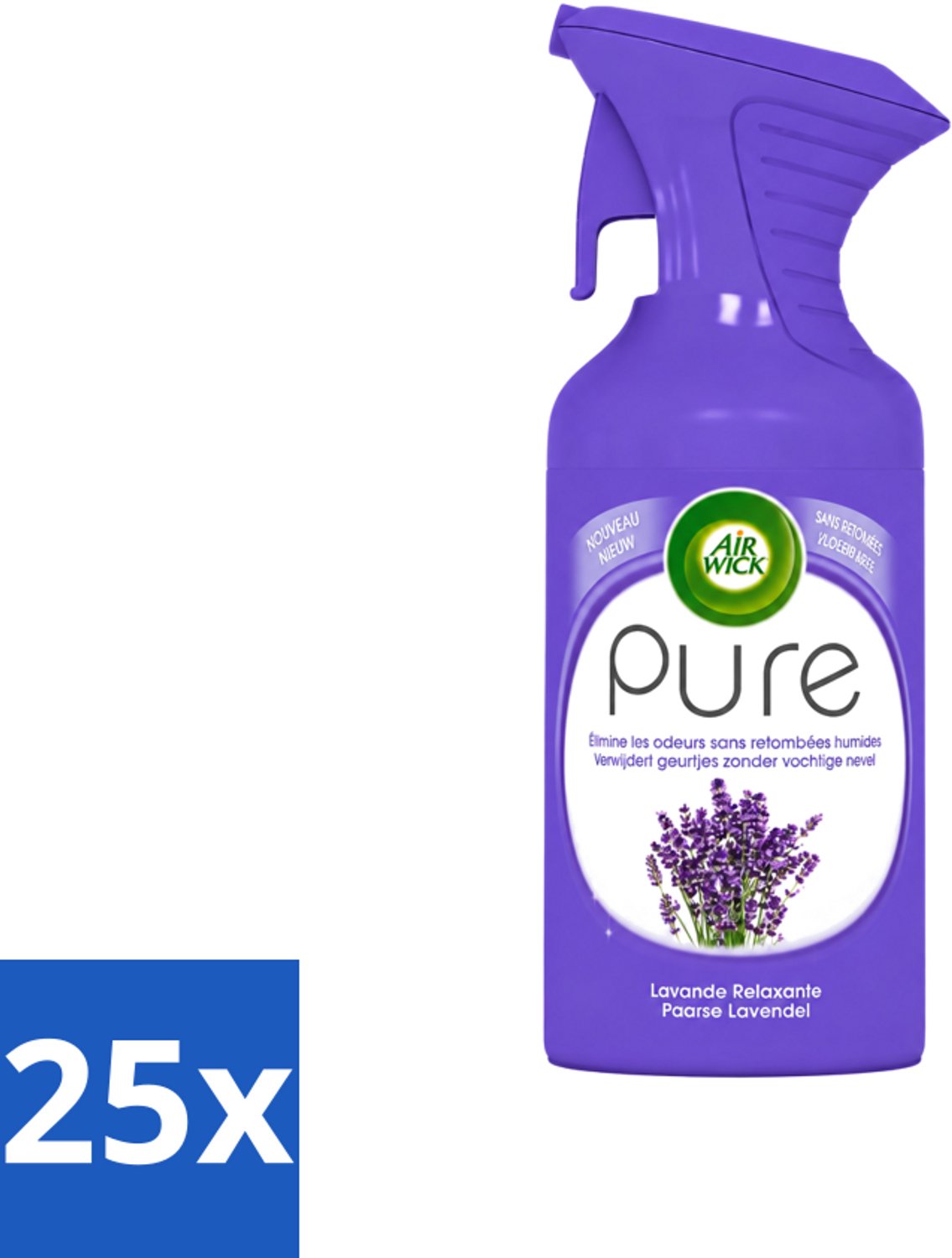 25 x Air Wick - Luchtverfrisser Spray - Paarse Lavendel - 250ml - Voordeelverpakking - 25 stuks