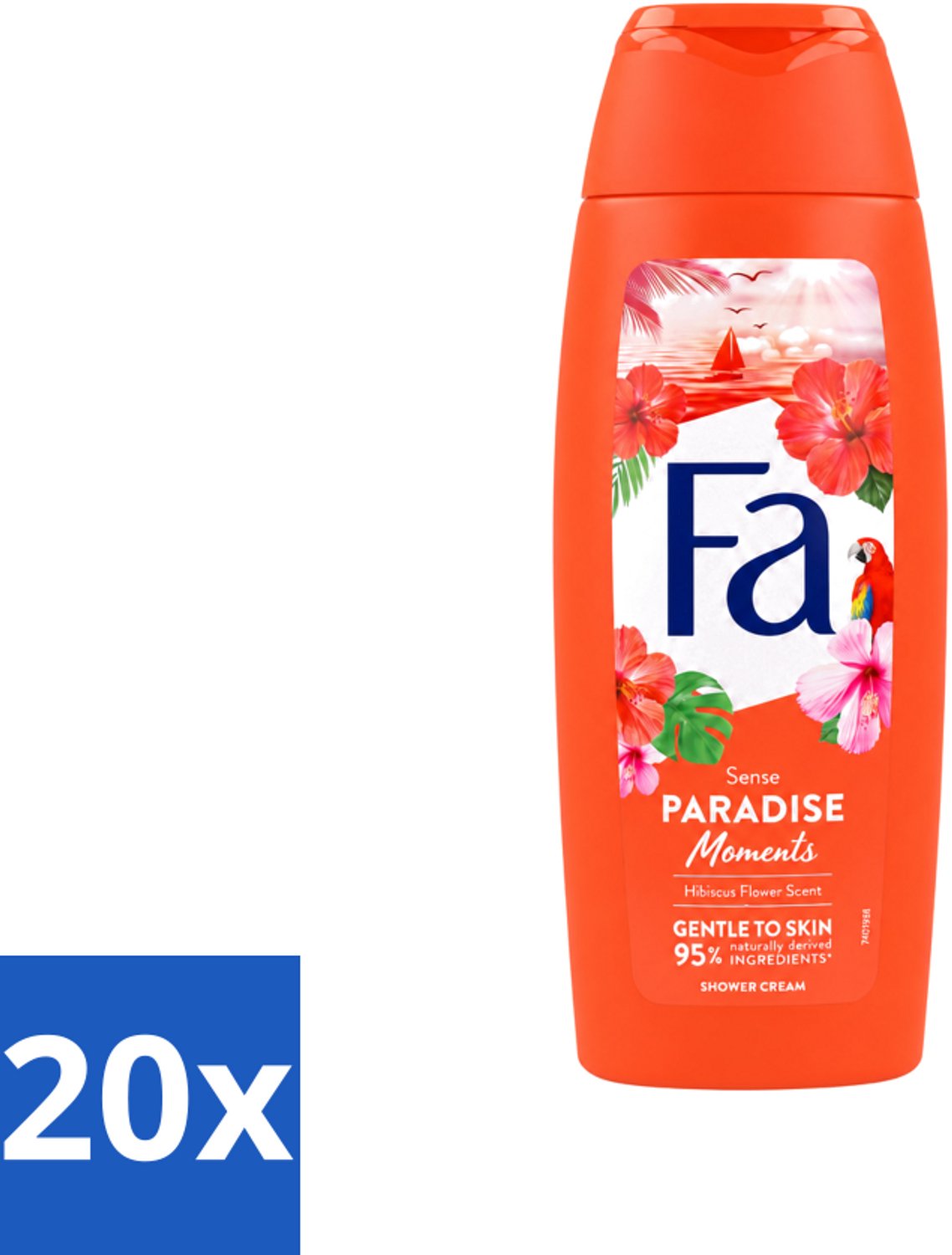 20 x Fa - Paradise Moments - Douchecrème - Hibiscusbloem - 250 ml - Voordeelverpakking - 20 stuks