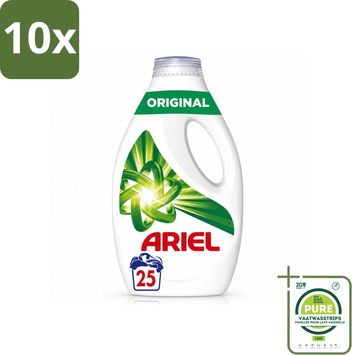 10 x Ariel – Original – Vloeibaar Wasmiddel – 1,13 L - Grootverpakking - Vaatwasstrips - Wasmiddel - Vloeibaar Wasmiddel - Reiniging - Frisheid - Koudwas