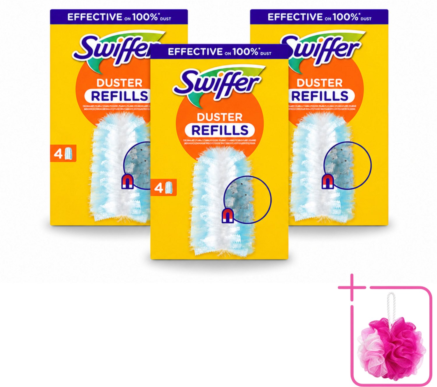 3 x Swiffer - Duster – Voor Stofwisser – 4 navullingen - Bulkverpakking - Stofduster navullingen - Douchemop - Stofbeurt