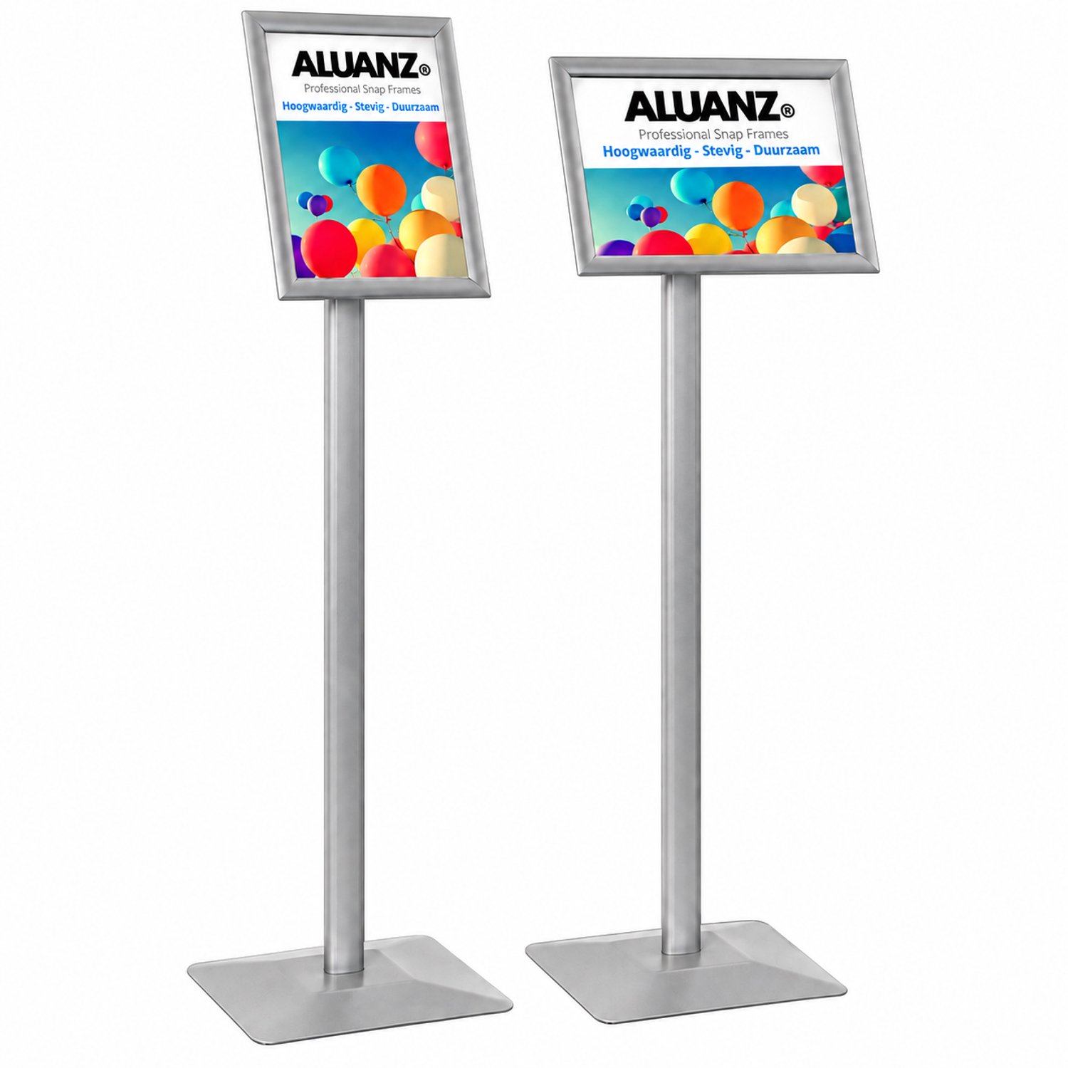 Aluanz Infostandaard A4 formaat kliklijst ZILVER ALUANZ - incl beschermfolie - Informatiestandaard infodisplay verwijsbord infostand menubord