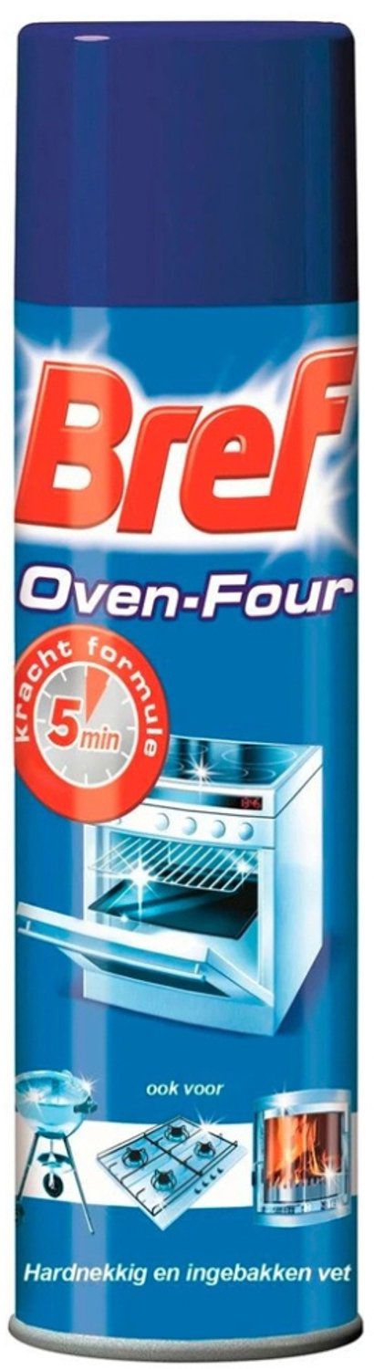 5 x Bref - Oven Spray - Tegen Hardnekkig en Ingebakken Vet - 450 ml - Grootverpakking - Vaatwasstrips - Oven Reinigen - Vet Verwijderen - Oven Reiniger - Keuken Reinigen - Vet Op Kookplaat Verwijderen