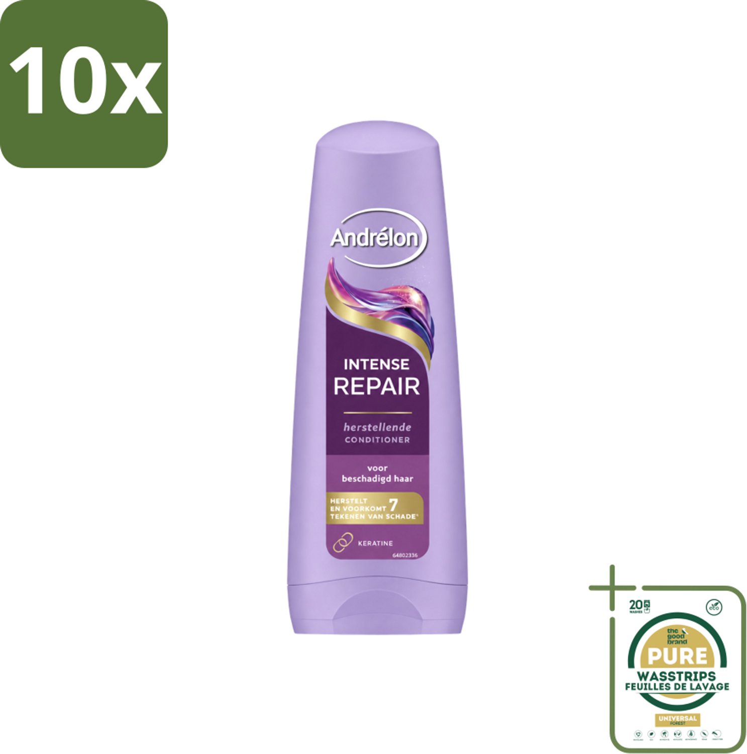 10 x Andrélon – Conditioner – Intense Repair – 200 ml - Wasstrips - Haar Herstellen - Beschadigd Haar - Keratine - Haar Bescherming - Haar Herstel