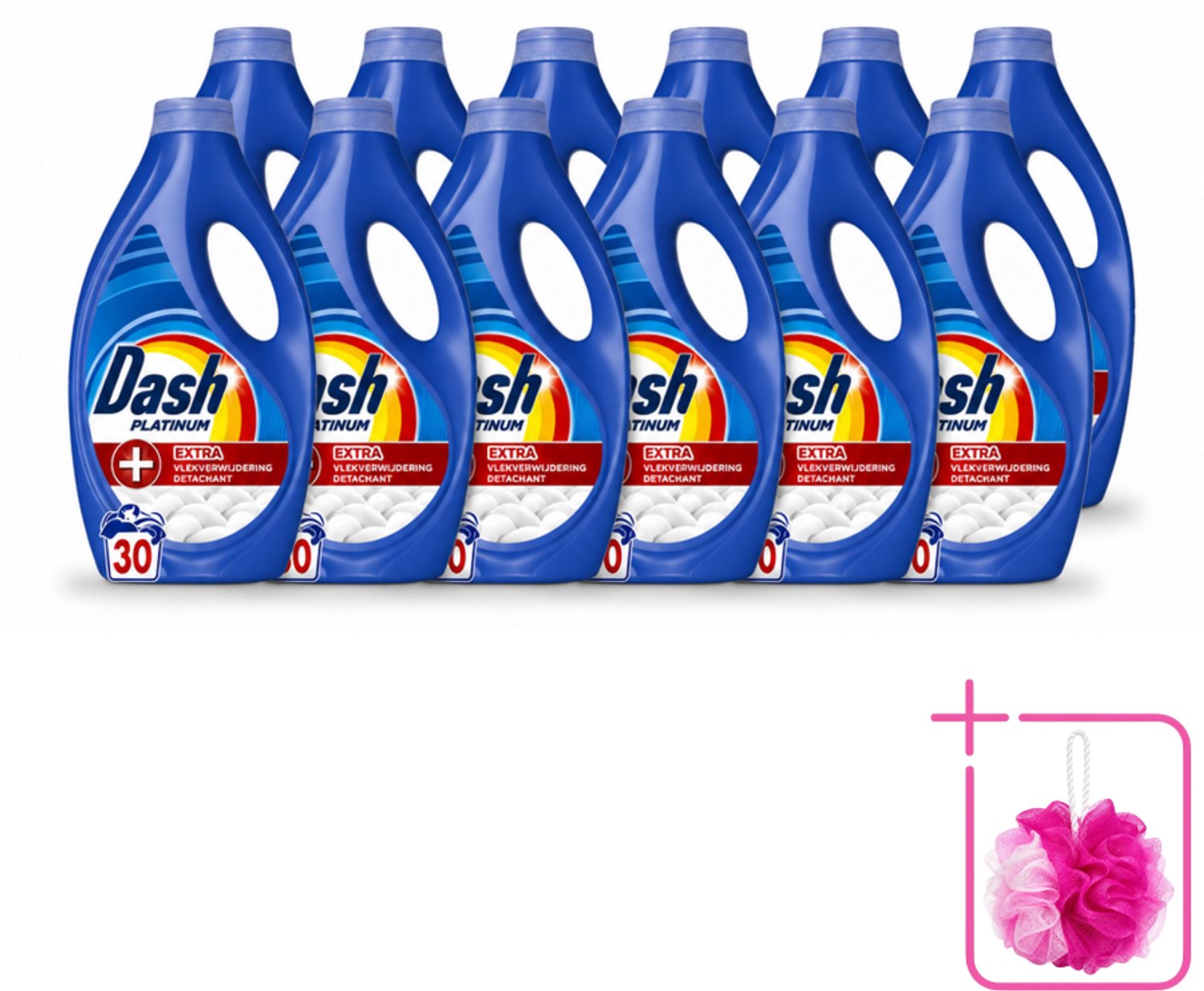 12 x Dash – Wasmiddel – Platinum – 1350 ml - Bulkverpakking - Vlekverwijdering - Douchemop - Wasmiddel