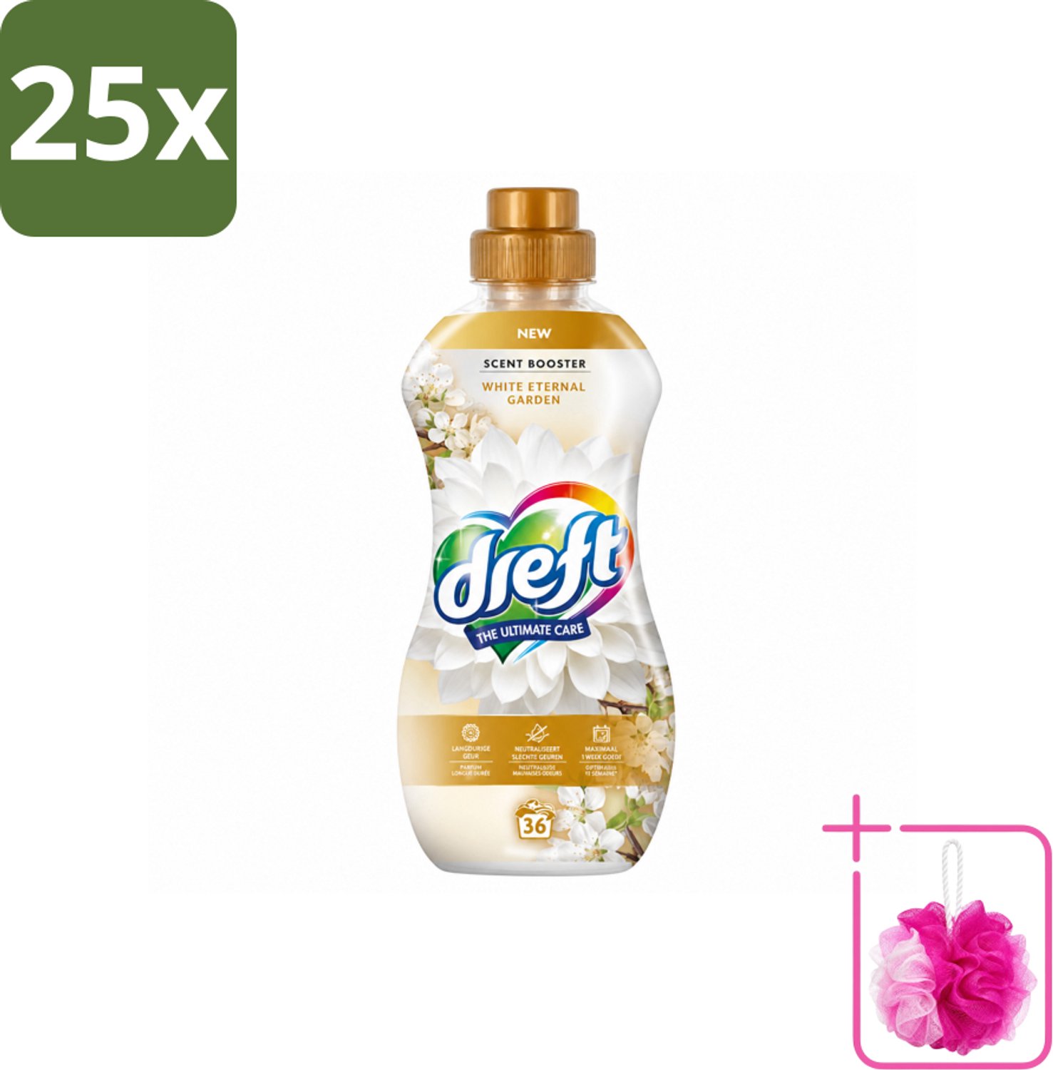25 x Dreft – White Eternal Garden – Vloeibare Geurbooster – 720 ml – 36 wasbeurten - Bulkverpakking - Wasgeur - Douchemop - Wasgeurbooster