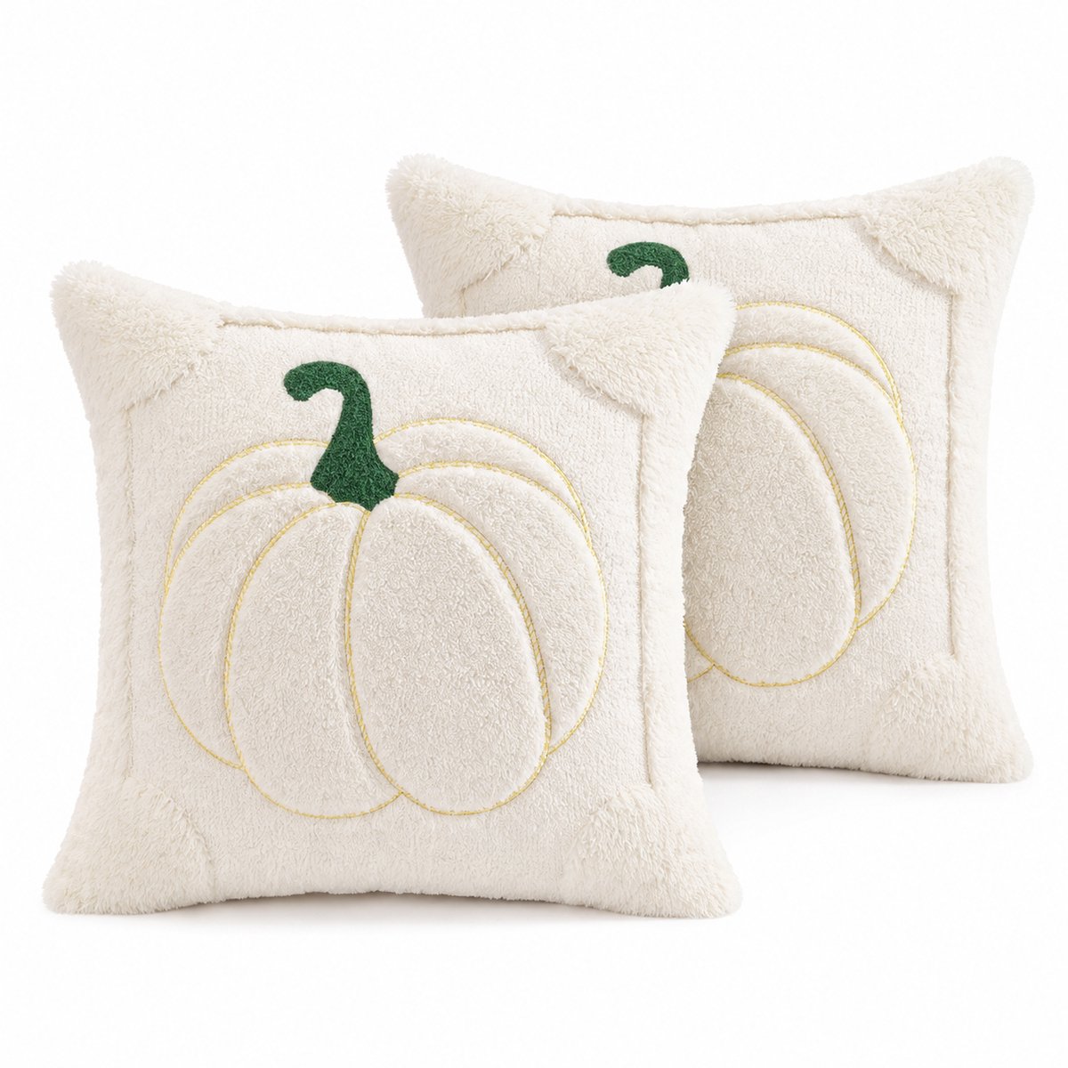 VHV - Herfstkussenslopen 45x45 cm - 2Stuck Kussensloop -Feestdecoraties - Kussenslopen met rits - Voor bank, bed, sofa, stoel, Thanksgiving,Halloween - Geen kussenkern -Beige