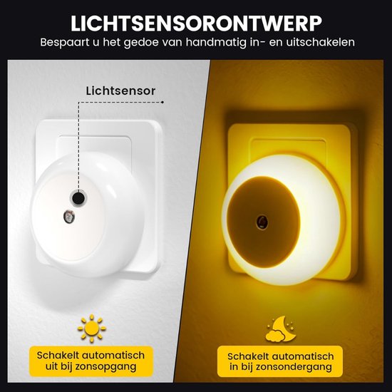 DYVNS® Stopcontact Lampje - Stekkerlamp Instelbare Helderheid - Stekker Lamp - Met Schemeringssensor - 2 Stuks van DYVNS® — afbeelding 3